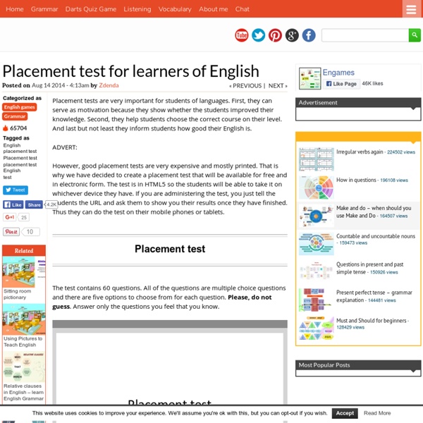 Placement test for learners of English