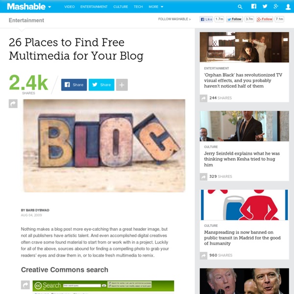 26 Places to Find Free Multimedia for Your Blog