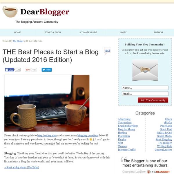 THE Best Places to Start a Blog (Updated 2015 Edition) - Dear Blogger