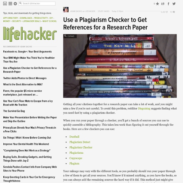 Use a Plagiarism Checker to Get References for a Research Paper