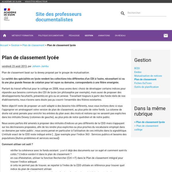 Plan de classement lycée