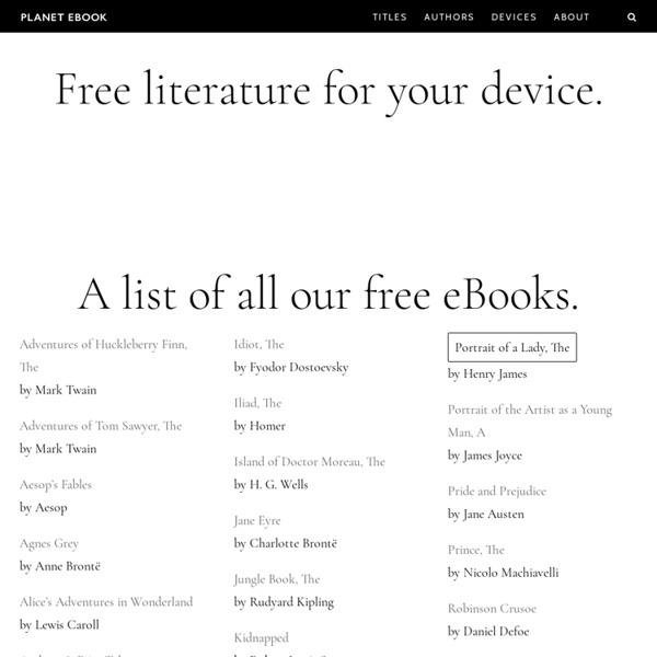 Free eBooks at Planet eBook - Classic Novels and Literature