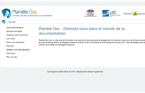 Planète Doc - URCA - Planète Doc : Orientez-vous dans le monde de la documentation