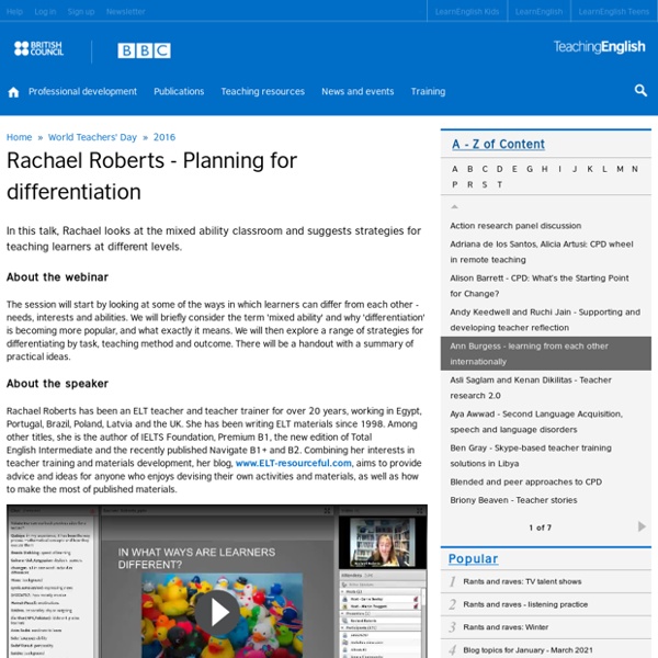 Rachael Roberts - Planning for differentiation