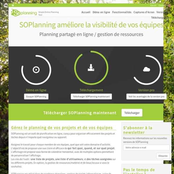 SO Planning - Outil gratuit de gestion de projet / production en ligne simplifié, planning en ligne visuel intuitif