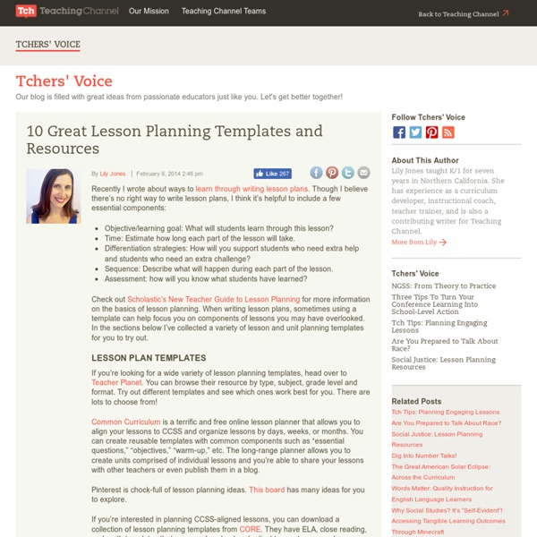 10 Great Lesson Planning Templates And Resources