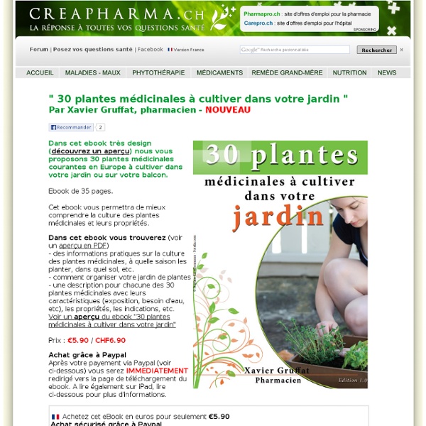 Ebook : 30 plantes médicinales à cultiver dans votre jardin