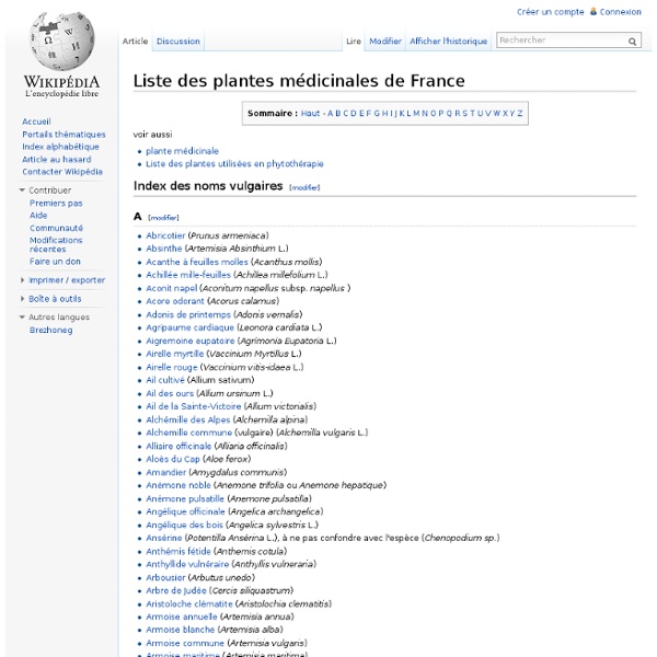 Liste des plantes médicinales de France