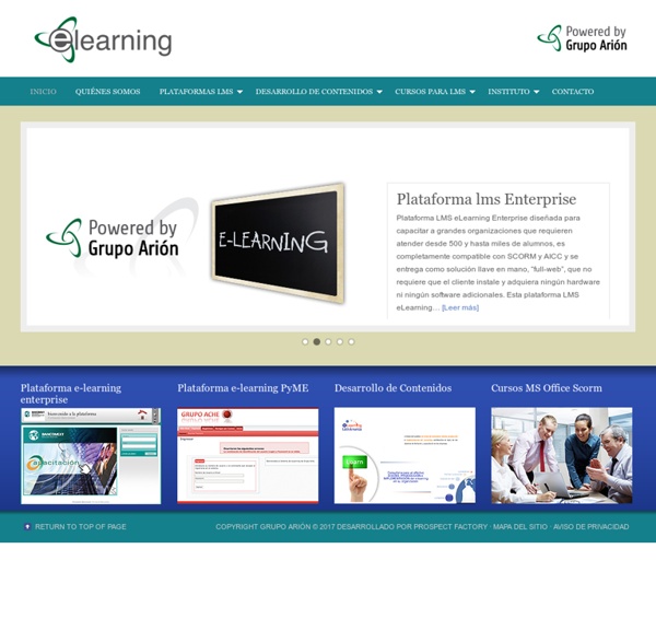 eLearning Grupo Arion — Plataformas y Servicios de eLearning Grupo Arion