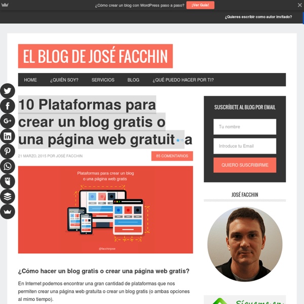 10 Plataformas para crear un blog gratis o una página web
