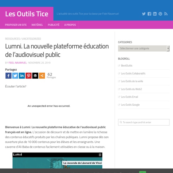 Lumni. La nouvelle plateforme éducation de l'audiovisuel public