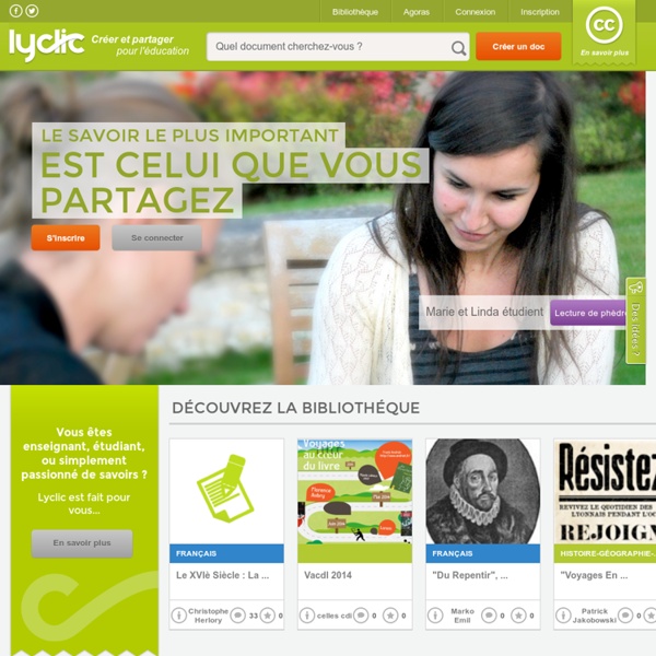 Plateforme de création et de partage pour l'éducation - lyclic.fr