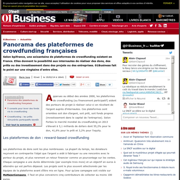 Panorama des plateformes de crowdfunding françaises