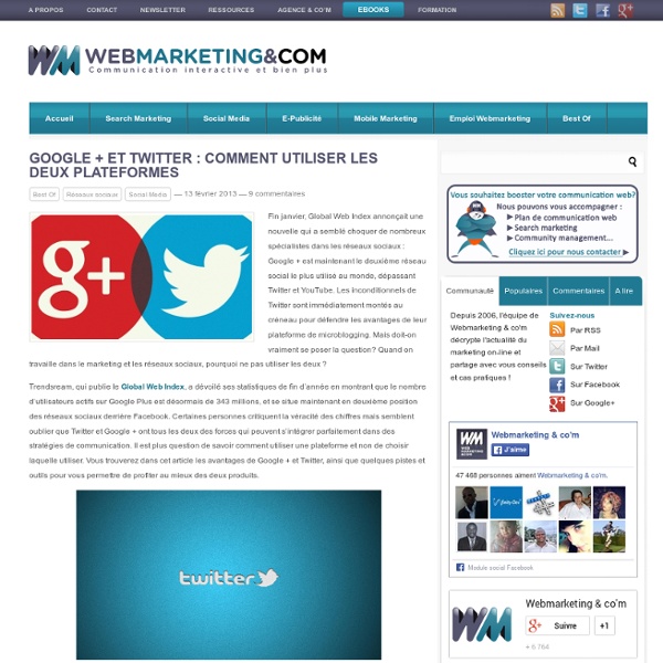 Google + et Twitter : comment utiliser les deux plateformes