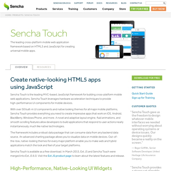 HTML5 Mobile App Development Framework. Download Sencha Touch Free.