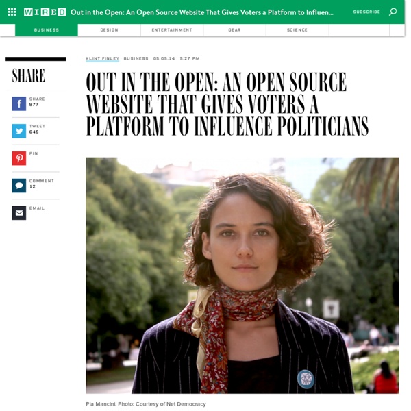 Afuera, en el Apertura: Un sitio web de código abierto que le da a los votantes una plataforma para influir en los políticos