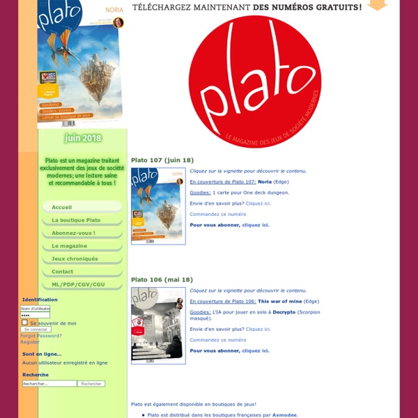 Plato Magazine - Accueil
