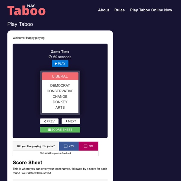 Play Taboo Online Now