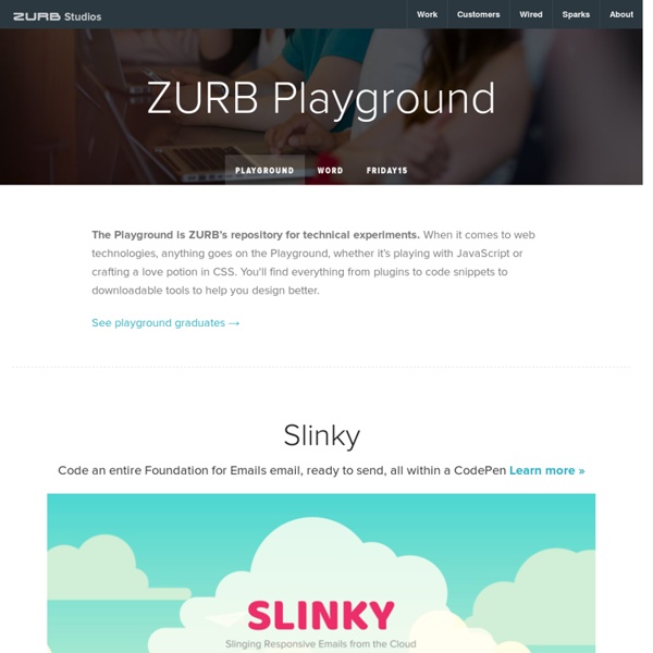 Creative Interaction Design Tools & Experiments - ZURB Playground - ZURB.com