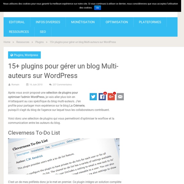 15+ plugins pour gérer un blog Multi-auteurs sur Wordpress