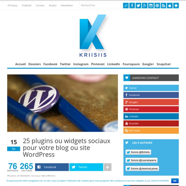 25 plugins ou widgets sociaux pour votre blog ou site Wordpress