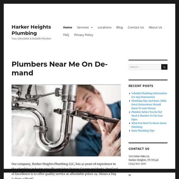 Different types of plumbing services