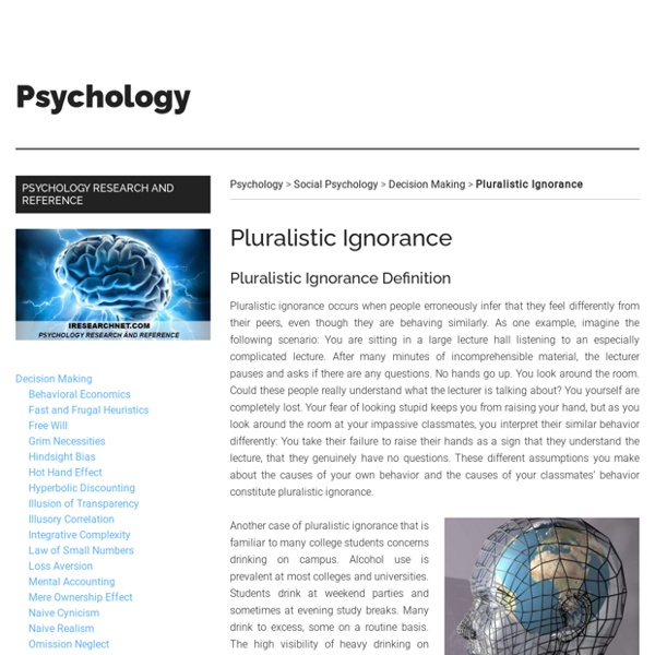 Pluralistic Ignorance (SOCIAL PSYCHOLOGY) - iResearchNet
