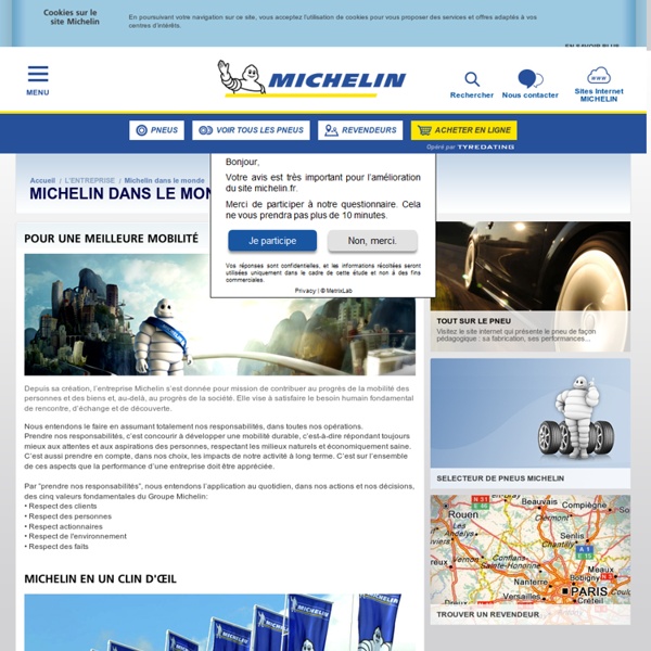 Pneus Michelin dans le monde - Michelin France