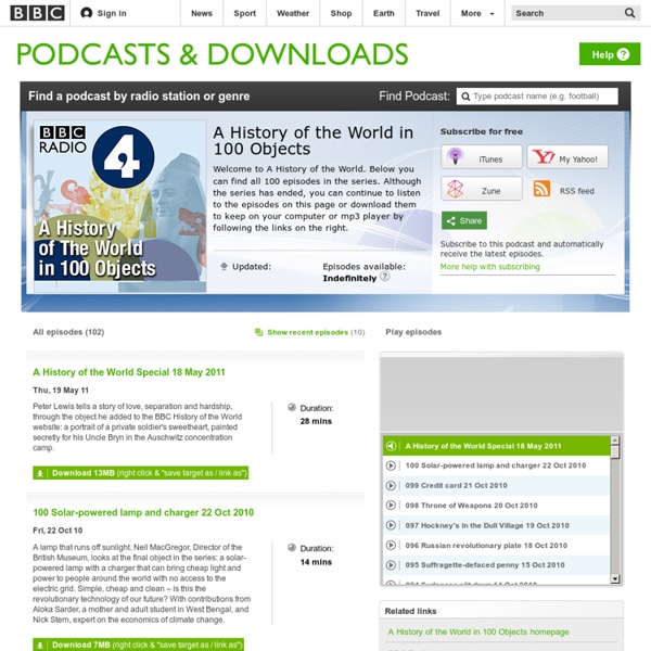 Podcasts and Downloads - A History of the World in 100 Objects