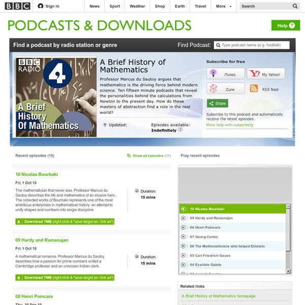 Podcasts - A Brief History of Mathematics