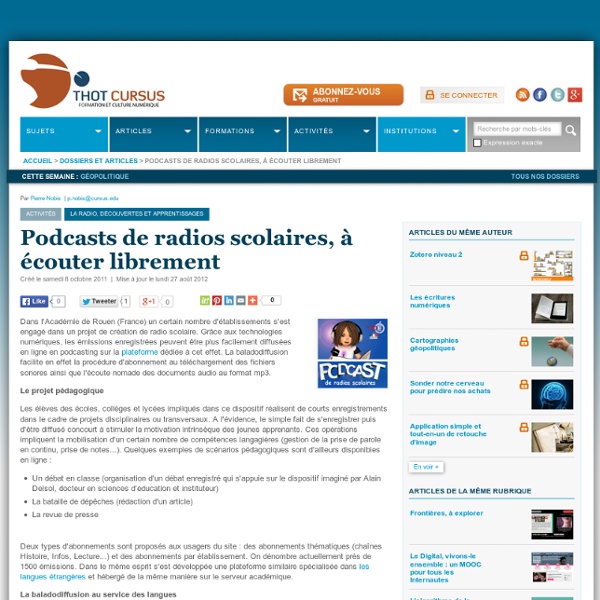 Podcasts de radios scolaires, à écouter librement