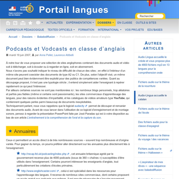 Podcasts et Vodcasts en classe d’anglais