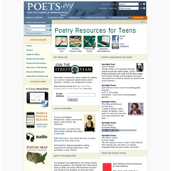 Poetry Resources for Teens