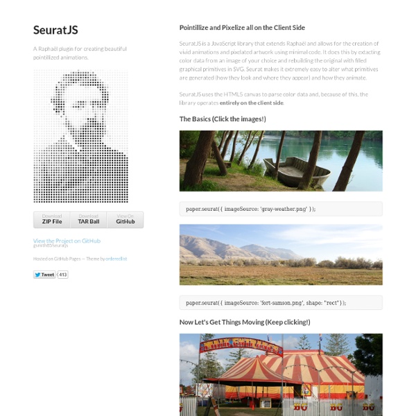 SeuratJS - A Raphaël plugin for creating beautiful pointillized animations.