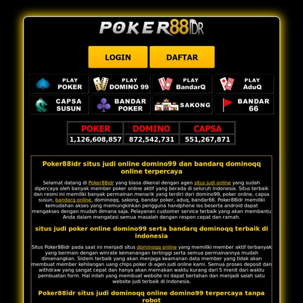 Poker88idr: Situs Judi Online Domino99 BandarQ DominoQQ