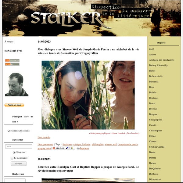 Stalker est le blog érudit et polémique de Juan Asensio, auteur, essayiste et critique littéraire