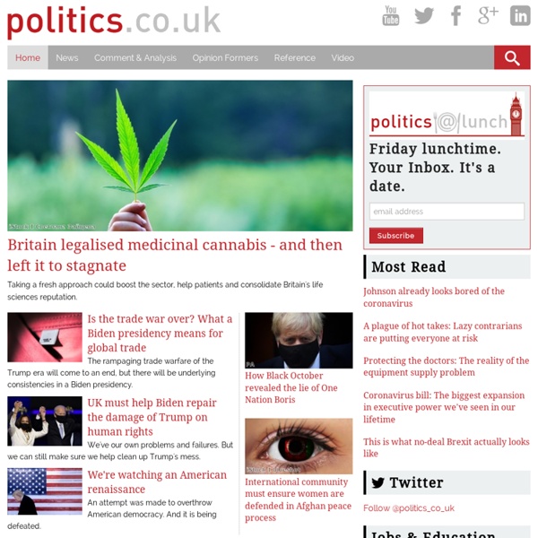 Politics news, UK political features, views and analysis - politics.co.uk