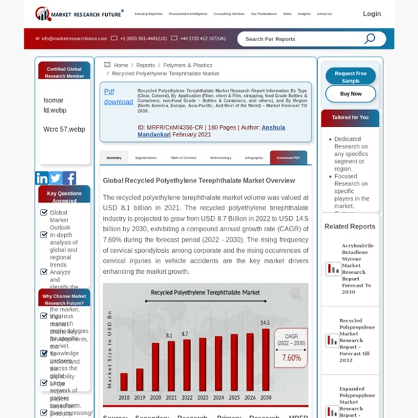 May 2021 Report on Global Recycled Polyethylene Terephthalate Market Overview, Size, Share and Trends 2025