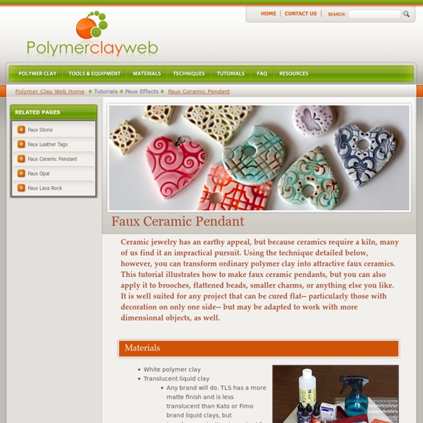 Polymer Clay Tutorial - Faux Ceramic Pendant