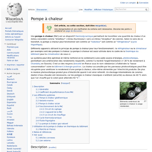 Wikipedia - Pompe à chaleur