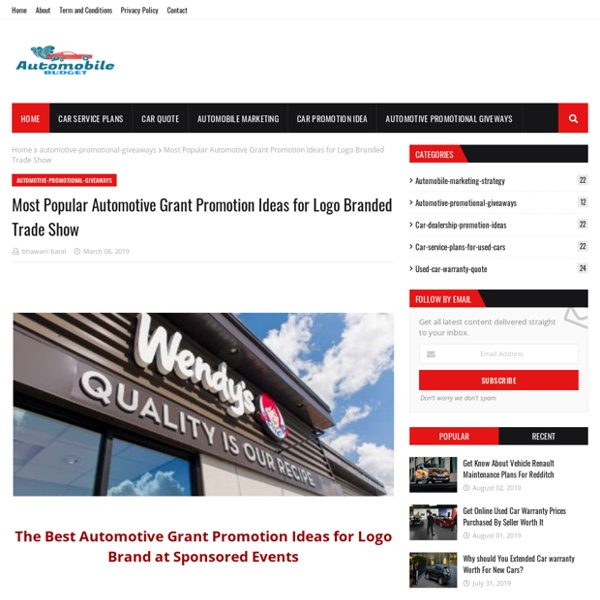 Most Popular Automotive Grant Promotion Ideas for Logo Branded Trade Show