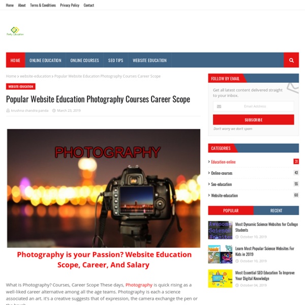 Popular Website Education Photography Courses Career Scope