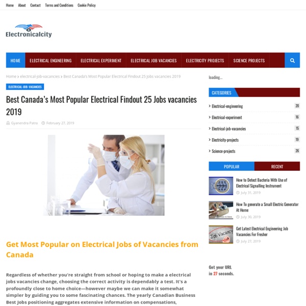Best Canada’s Most Popular Electrical Findout 25 Jobs vacancies 2019
