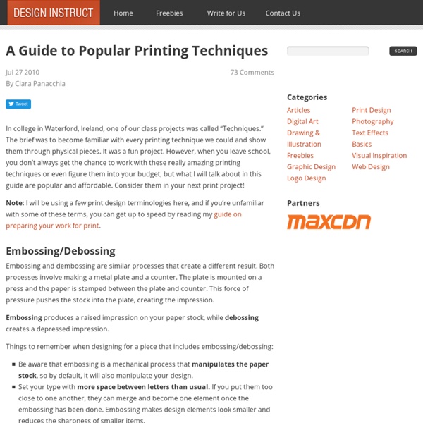 A Guide to Popular Printing Techniques