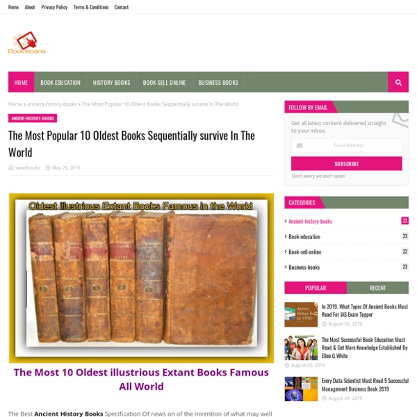 The Most Popular 10 Oldest Books Sequentially survive In The World