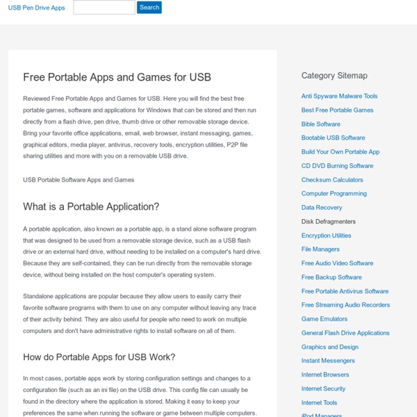 Free Portable Software USB Flash Drive Applications