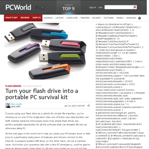 Turn your flash drive into a portable PC survival kit