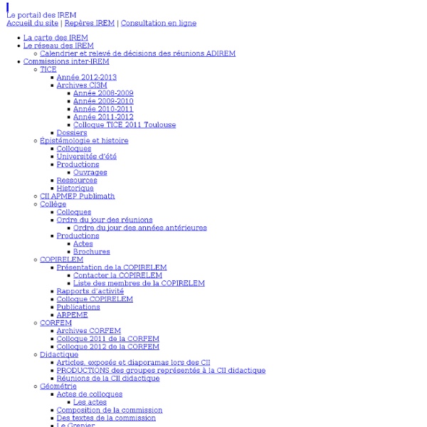 Consultation de Repères IREM
