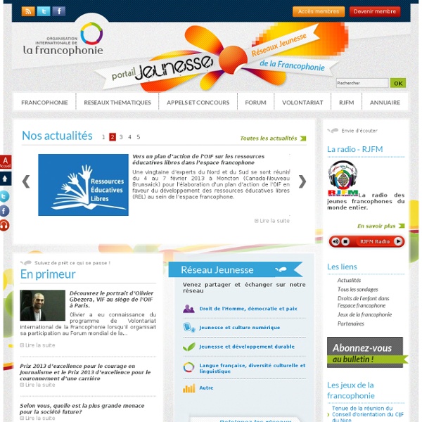 Portail Jeunesse - Volontariat international de la Francophonie