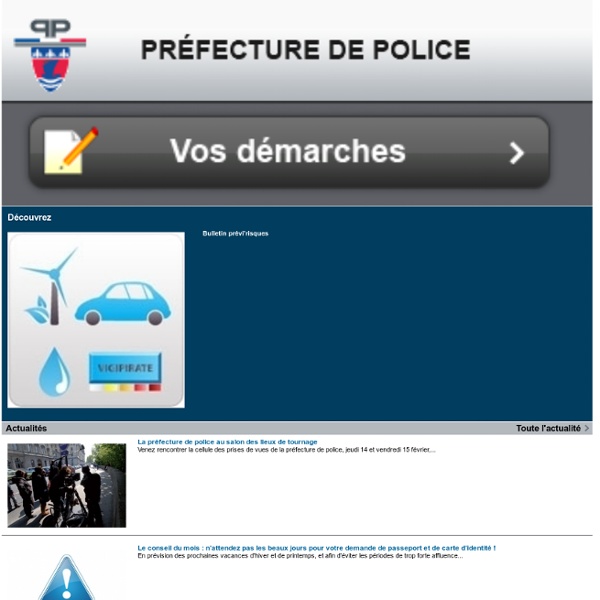 Site Internet de la Préfecture de Police - Accueil
